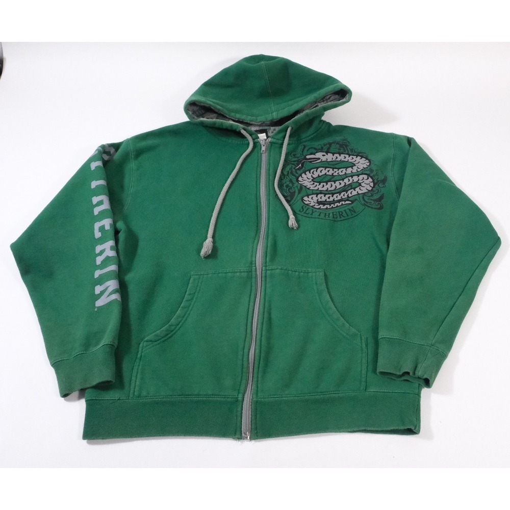 Wizarding World Hoodie Mens XL Green Slytherin Harry Potter Zip Up